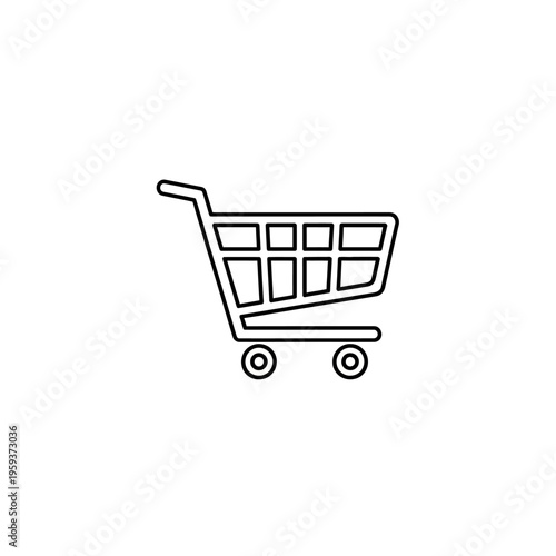 Minimalist Illustration of a Shopping Cart for E-commerce and Retail Concepts