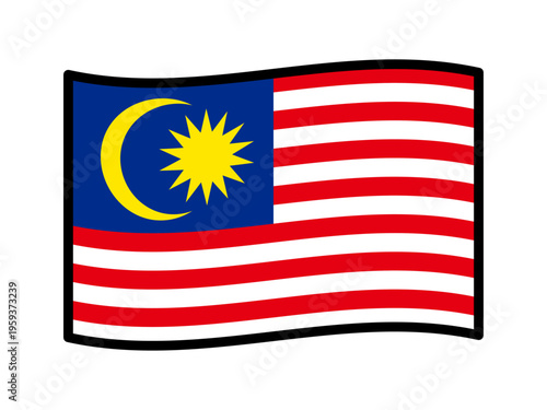 	マレーシアの国旗のイラスト素材2