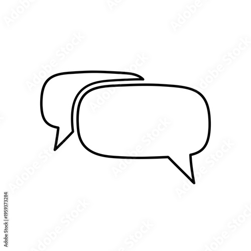 Minimalist Illustration of Overlapping Speech Bubbles for Communication Concept