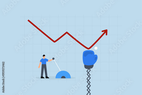 Game changer strategy to improve, Entrepreneur switches direction from descending to ascending by pressing button.