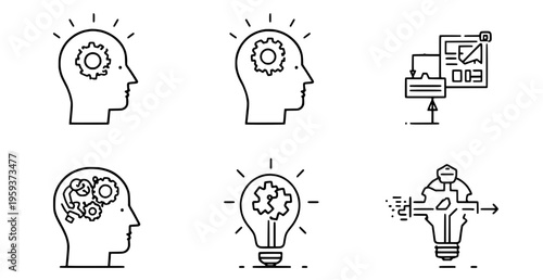 Innovation and idea generation icons