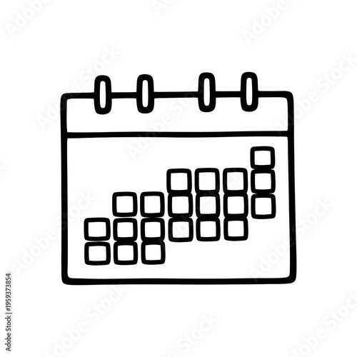 Minimalist Line Art Calendar Icon for Scheduling and Planning