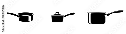 Culinary Contrast: A Stainless Steel Saucepan in Monochrome