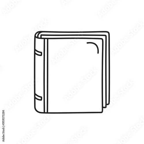 Minimalist Line Drawing of a Closed Book for Educational and Design Use