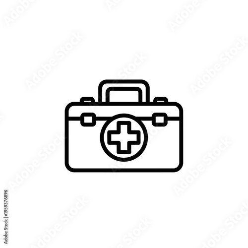 Minimalist Medical Kit Icon: Essential First Aid Supplies Representation