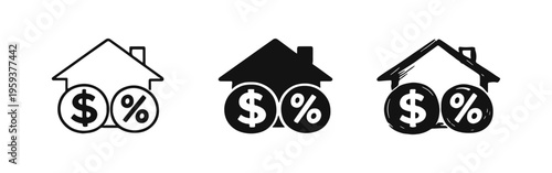 Real Estate Finance and Mortgage Icon Set