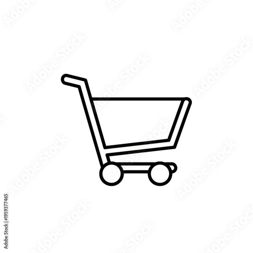 Minimalist Outline of a Shopping Cart for eCommerce and Retail Industry