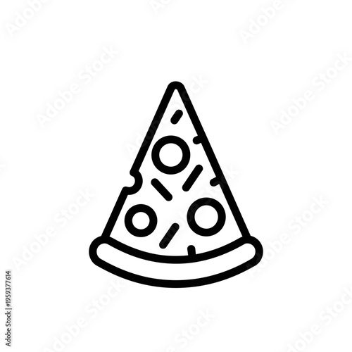 Minimalist Pizza Slice Illustration for Food and Dining Concepts