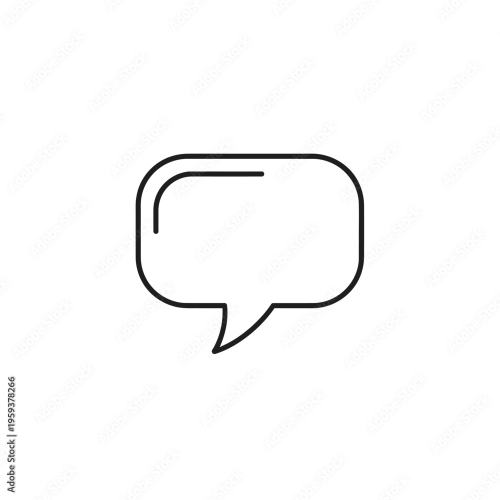 Fototapeta premium Minimalist Speech Bubble Icon for Communication and Design Projects