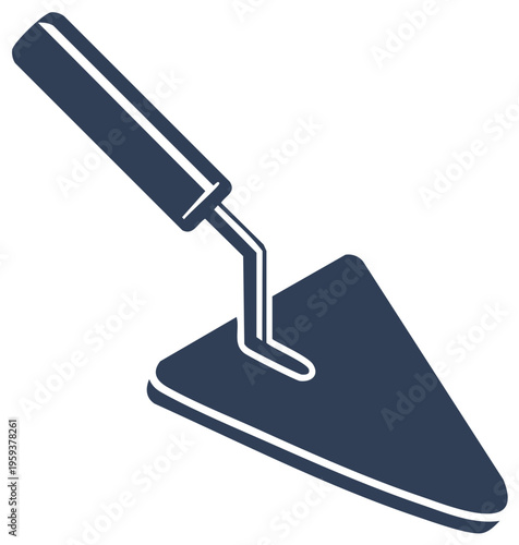 Simple trowel tool icon for construction and masonry. Vector illustration for building, plastering, and repair work.