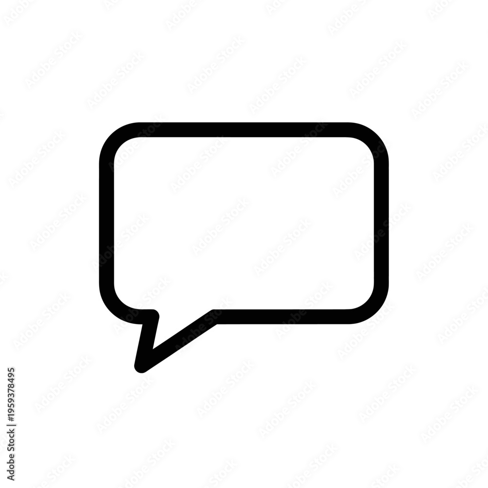 Fototapeta premium Minimalist Speech Bubble Icon for Communication and Messaging Design