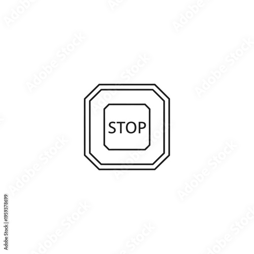 Minimalist Stop Sign Icon for Traffic Safety and Road Regulation