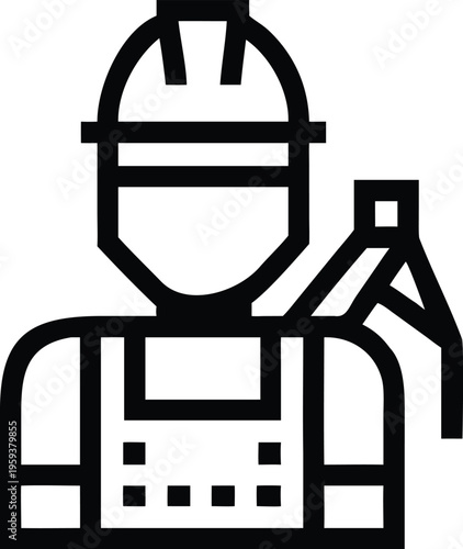 A skilled industrial worker wears a protective hard hat and holds an essential construction tool