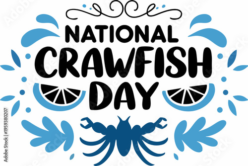 Fresh Crawfish Silhouette Vector, Cooking and Food Concept National Crawfish Day