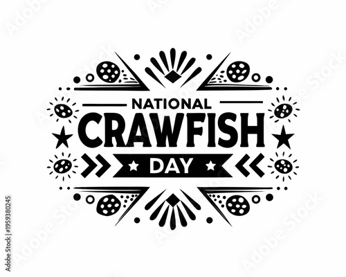 Crawfish Celebration Vector, Seafood and Festive National Crawfish Day Design