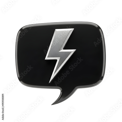 Black speech bubble with silver lightning bolt Free Download Black speech bubble with silver lightning bolt - GFXLoad