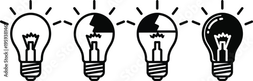 Light bulb ideas and inspiration concept