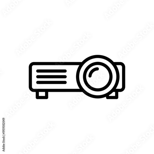 Modern Video Projector Displaying Visual Content on Screen for Presentations