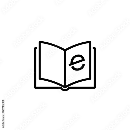 Open Book with Digital Email Icon Representing Communication and Learning