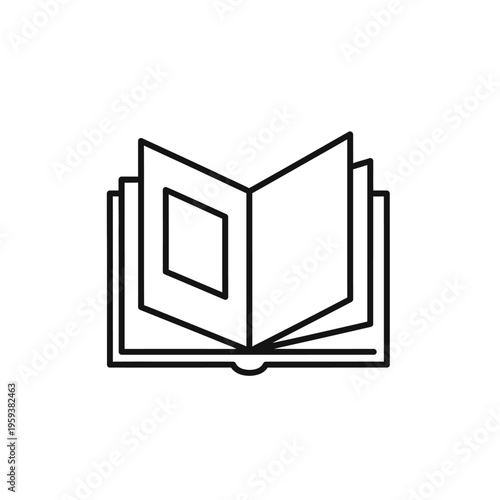 Open Book with Empty Pages and Minimalist Design for Reading and Literature Themes