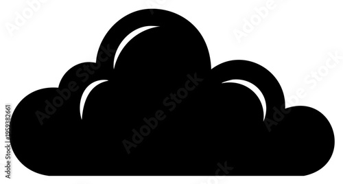 Black stylized cloud icon simple graphic design for digital use