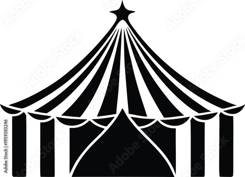 Circus Tent Big Top Festival Entertainment Icon Vector Design