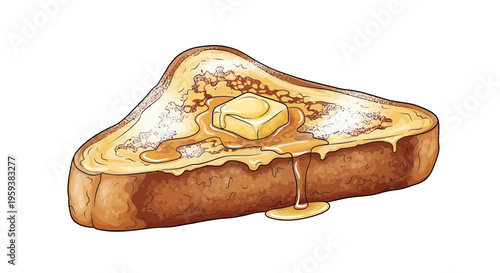 Delicious French Toast with Butter and Syrup