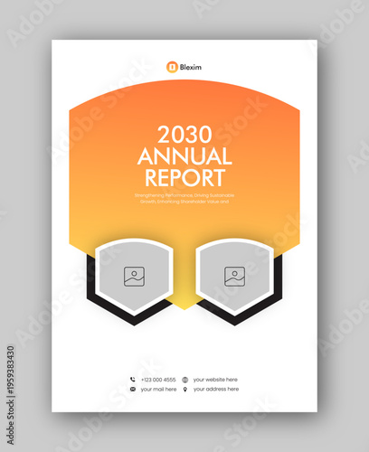 Brochure cover or annual report flyer design template for corporate business agency