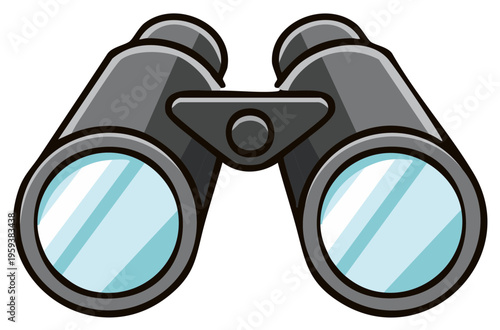 Cartoon Binoculars Vector Illustration for Exploration and Observation