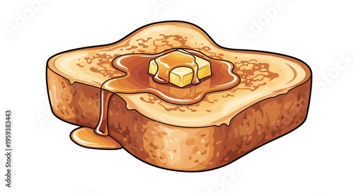 French Toast with Butter and Maple Syrup