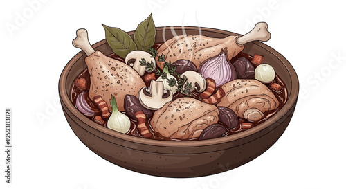 Hearty Chicken Stew with Vegetables and Herbs