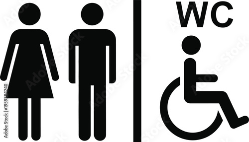 Restroom sign with accessibility indicator