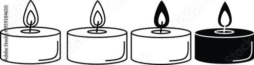 Four candles with three lit and one unlit