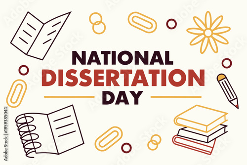NATIONAL DISSERTATION DAY vector illustration isolated on white background
