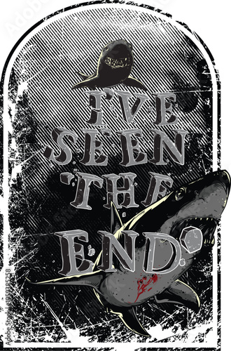Seen the end quote graphic - dark triumphant design with black and white