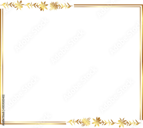 frame with leaves gold border Golden Border Warm Color Frame