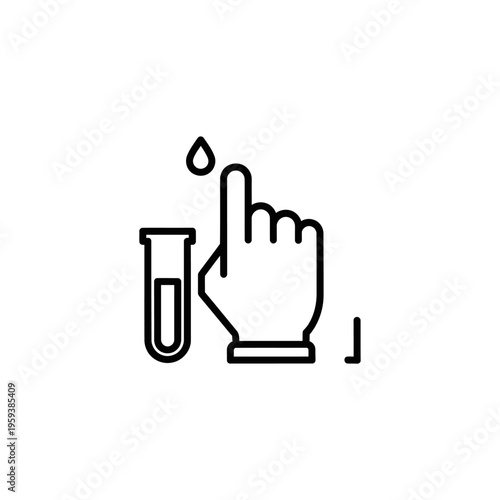Scientific Discovery and Laboratory Testing: Hand and Test Tube Icon