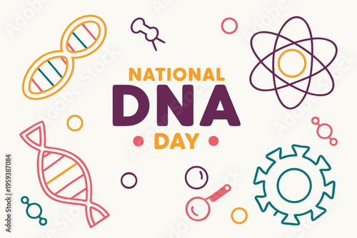 NATIONAL DNA DAY vector illustration isolated on white background