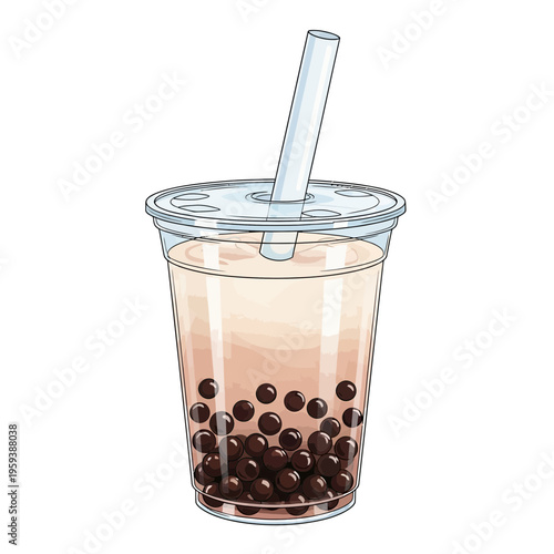 Bubble Tea Drink Illustration