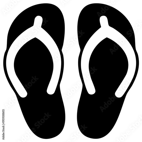Essential black and white flip flop sandals for summer holidays beach vacations poolside relaxation and casual warm weather footwear.