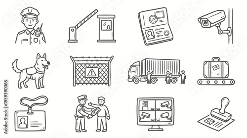 Security and safety icons set.