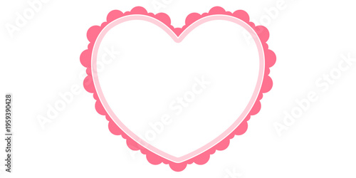 Trendy template border with kawaii valentine lace for vector frame heart. Cute children scrapbook with y2k greeting love for picture birthday paper. Writing sign trendy with simple kawaii