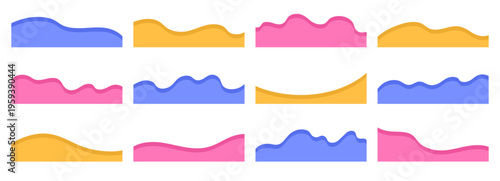 Shape separator curve and wave divider footer with website vector banner. Design web page and top header bottom with form cloud green. Corner shape background and border wave line