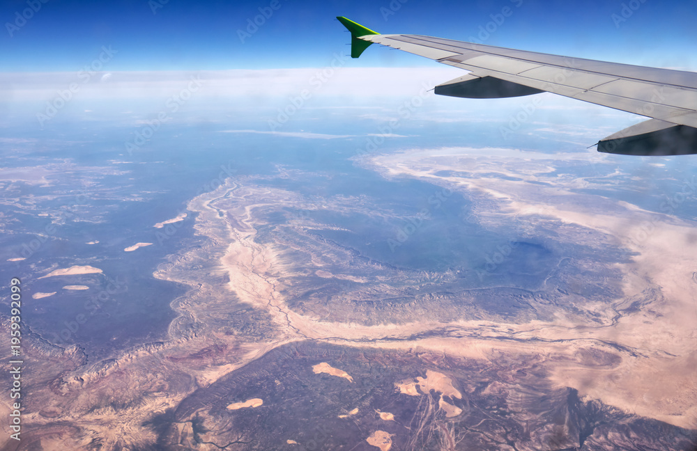 Naklejka premium The view from an plane of drying river beds