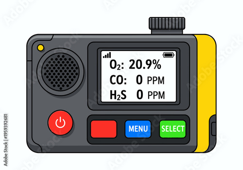 Digital gas detector with oxygen and carbon monoxide monitoring for safety and industrial applications
