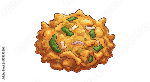 Crispy Fried Snack with Herbs and Onion