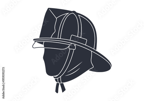 Icon of a firefighter's helmet, symbolizing protection and emergency response services