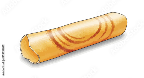 Rolled golden crepe with concentric circles pattern