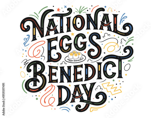 Eggs Benedict Breakfast Vector, Brunch and Food Holiday Design
