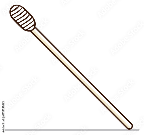 Cotton Swab Vector Illustration with Textured Tip for Cleaning and Personal Hygiene